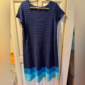 Isaac Mizrahi Live Blue Midi Dress Size 1X